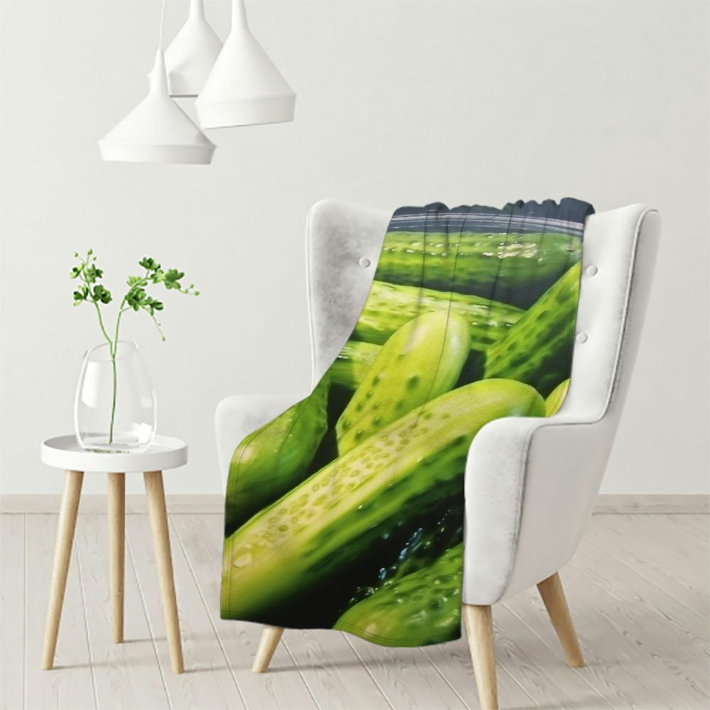 Nawypu Green Pickles Cucumbers 3D Funny Realistic Food UltraSoft Throw