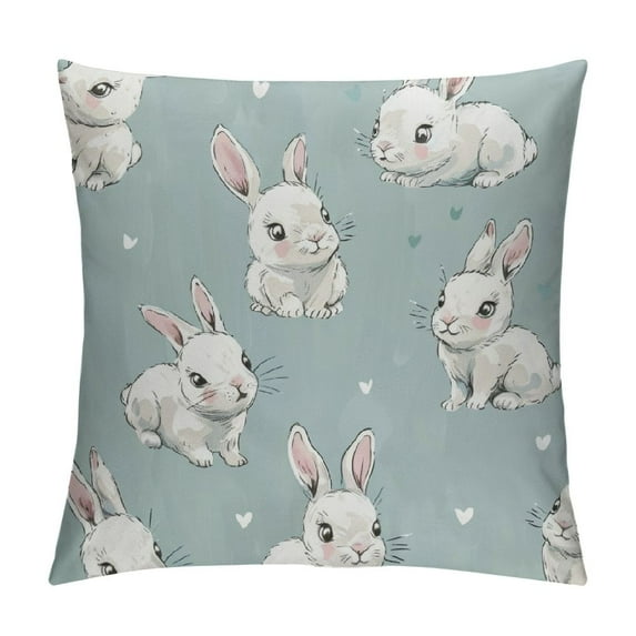 TIAOTIAOHOU Standard Pillow Cases, Soft Breathable Pillow Covers with Envelope Decorative Pillow Shams for Bed Sofa Couch Chair Spring Easter Bunny
