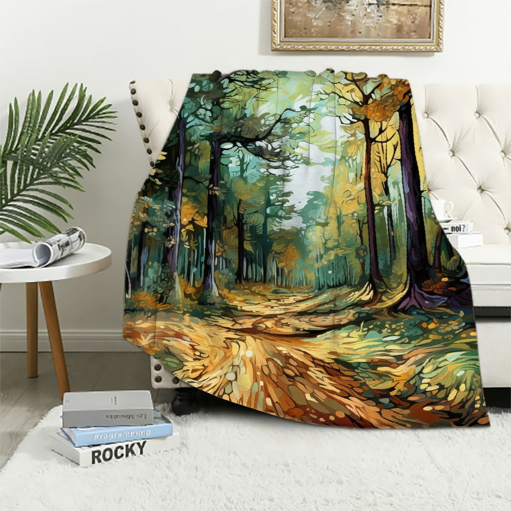 Klimt Print Pattern Hooded Blanket