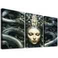 thumbnail image 1 of Nawypu  HR Giger Fantasy Artwork Poster Wall Art Li II Surrealism Art Poster Canvas Posters Wall Decor Paintings for Living Room Bathroom Bedroom 12''x16''X3 Panels, 1 of 4