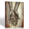 thumbnail image 1 of Nawypu Hand in Hand Painting Print Love Sign Promise Canvas Wall Art Romantic Decorative Picture Gift for Couple Lovers Anniversary Bedroom Living Room Bathroom 16x20x3pcs Framed, 1 of 4