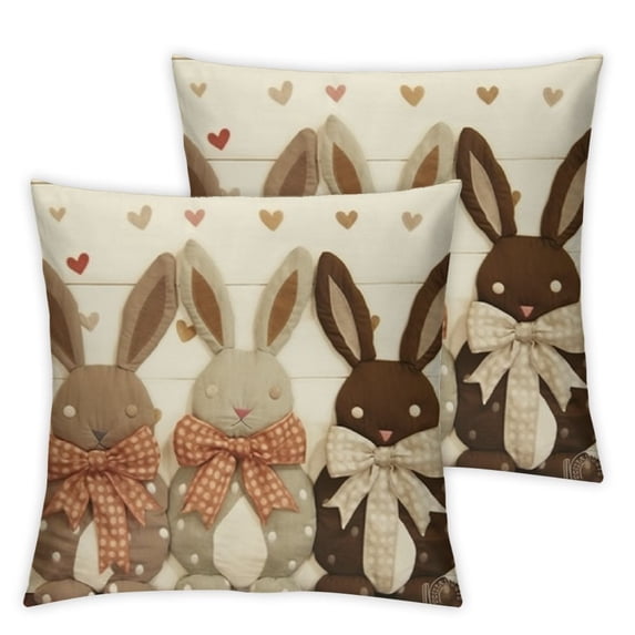 Nawypu Happy Easter Throw Pillow Covers Set of 2 Easter Decorations for Home Bunny He is Risen Cross Eggs Decorative Spring Home Decor for Sofa Couch