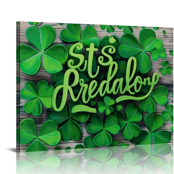 Nawypu Happy St. Patrick's Day Canvas Print Pictures Artwork Decoration Happy St. Patrick's Day Canvas Wall Art Ready To Hang Paintings For Living Room Bedroom Office Holiday Gifts