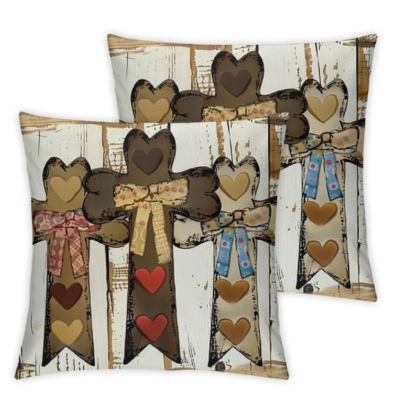 Nawypu He is Risen Easter Lumbar Pillow Covers Religious Faith Cross Porch Outdoor Pillowcase, Bow Christian Sofa Couch Cushion Case Spring Decor for Home 2pc
