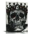 thumbnail image 1 of Nawypu Heavy Lies The Crown  King Skull Tattoo Canvas Wall Art Print, 1 of 5