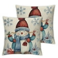 thumbnail image 1 of Nawypu  Hello Winter Warm Wishes Gnome Throw Pillow Cover 2pcs Cardinal Let It Snow Blue Mitten Snowflakes Cushion Case, Bicycle Red Bird Snowman Farmhouse Home Decoration, 1 of 6
