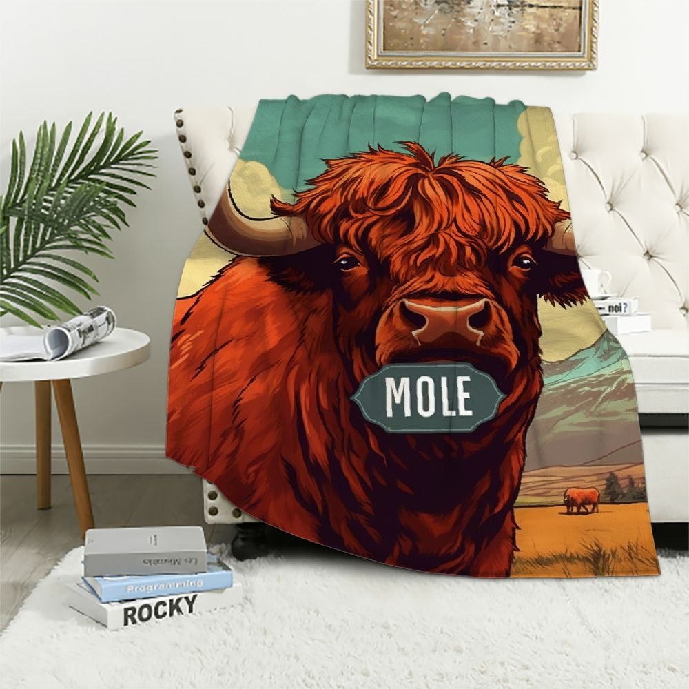 Nawypu Highland Cow Blanket Custom Highland Cow Gifts Throw Blankets