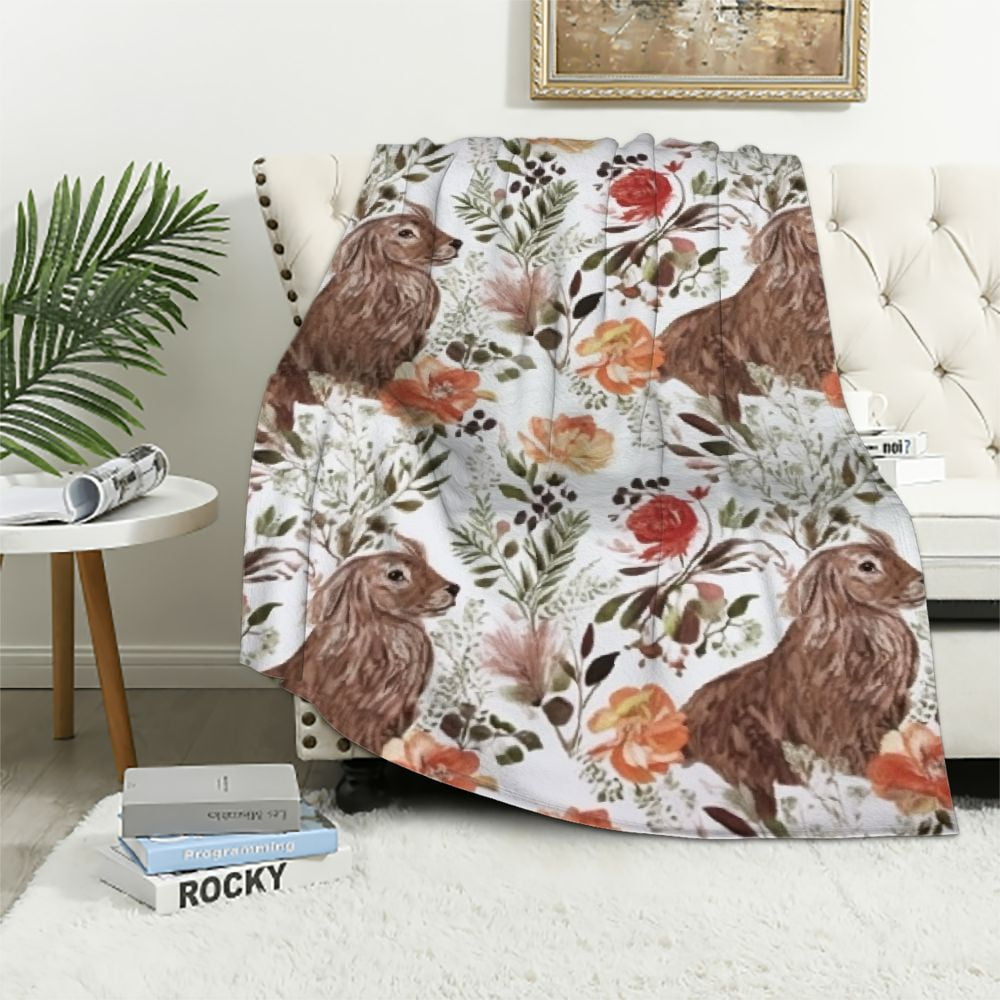 Nawypu Highland Cow Blanket Flowers Cows Throw Blankets Farmhouse