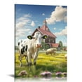 thumbnail image 1 of Nawypu Highland Cow Canvas Wall Art Black and White Animal Print Pictures Highland Cattle Photo Framed Farmhouse Painting for Home Decor, 1 of 4