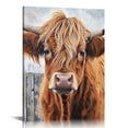 thumbnail image 1 of TIAOTIAOHOU Highland Cow Wall Decor Farmhouse Wall art Canvas Picture Print Brown Vintage Painting Suitable for Gift and Home Decor in Bathroom Diningroom Bedroom Livingroom, 1 of 4