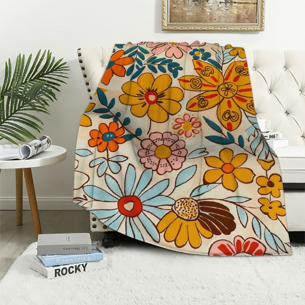 Hippie Love Floral Blanket