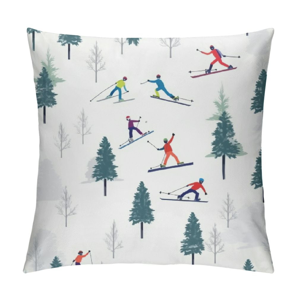 Hippo Throw Pillow Cushion Cover, Hippo Child With Colorful Bicycle Having Fun Doing Sports Graphic Illustration Print Decorative Square Accent Case 20 X Inches