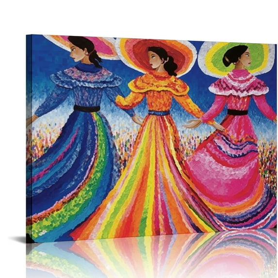 Nawypu Hispanic Dance Art Mexican Latino Dancer Poster Canvas Wall Art Picture Print Bedroom Decor Office Room Decor Aesthetic Gift
