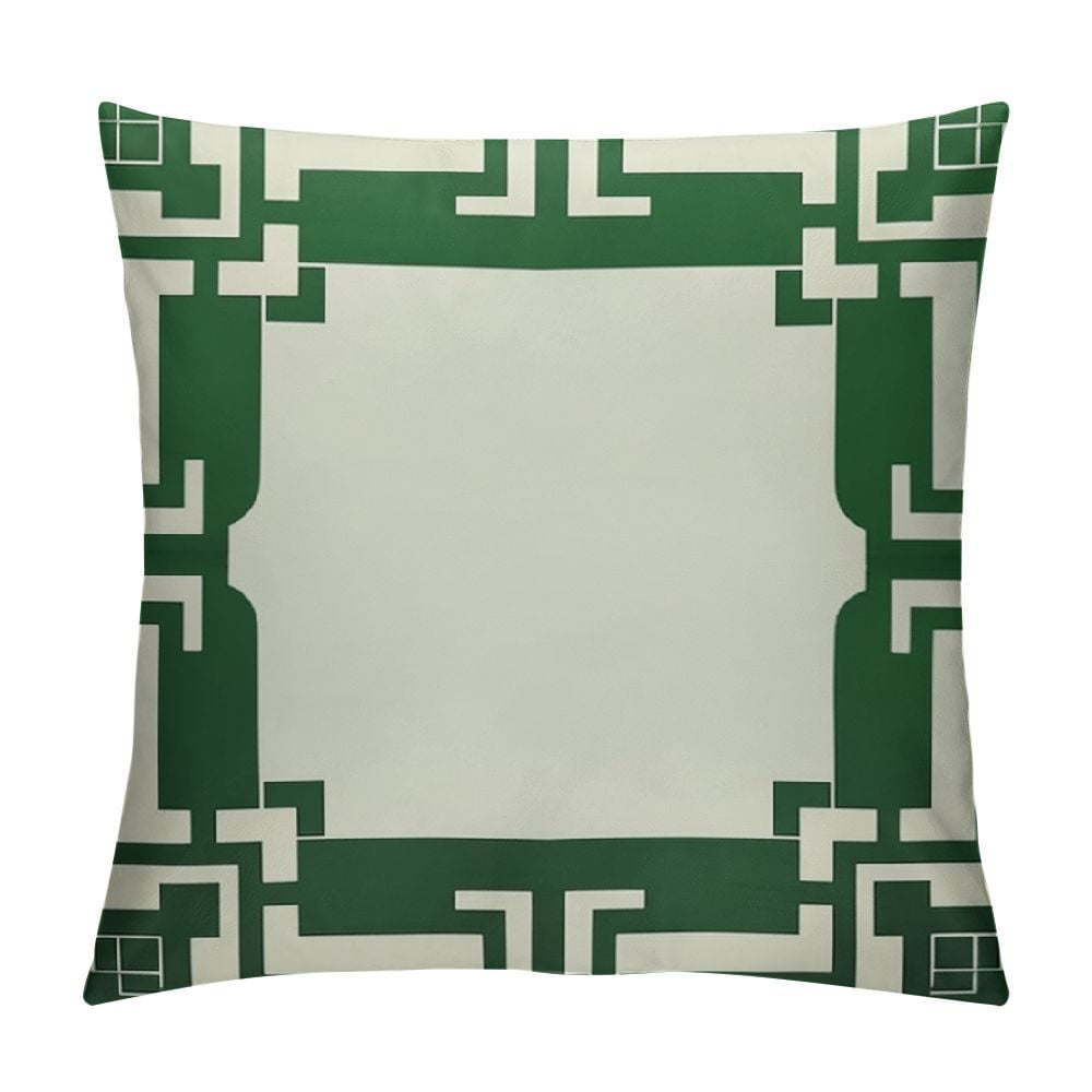 Nawypu Home Decoration Throw Pillow Cases Covers Hunter Green and White