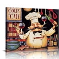 thumbnail image 1 of Nawypu  Home is in The Kitchen with Happy Chef Illustration Wall Art, Beige, 1 of 4