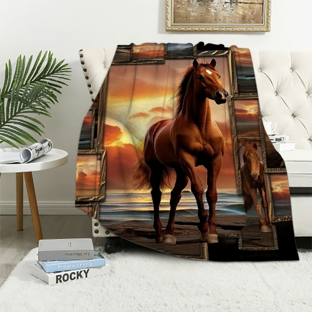 Horse Floral Dream Quilted Blanket NCU0DV359 main image 0