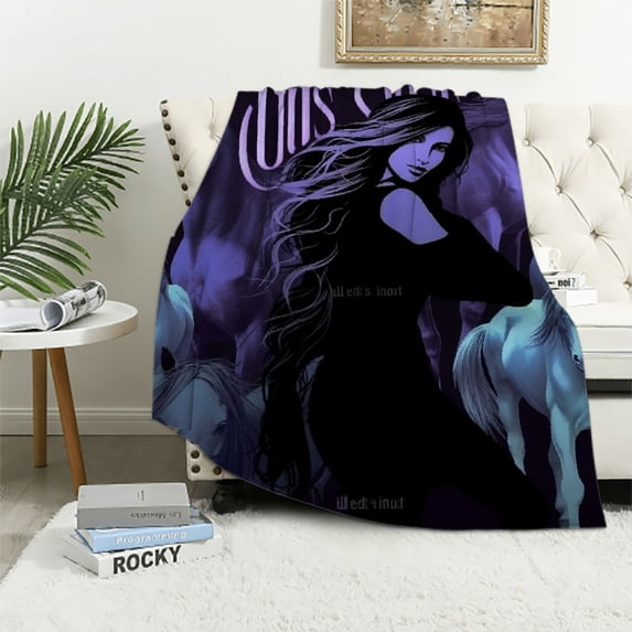 ONETECH Horse Throw Blanket Ultra Soft Cozy Plush Just A Girl Who Loves Horses Flannel Blankets Lightweight Fuzzy Warm Blanket All Season Gifts for Boys Girls Bed Couch Sofa