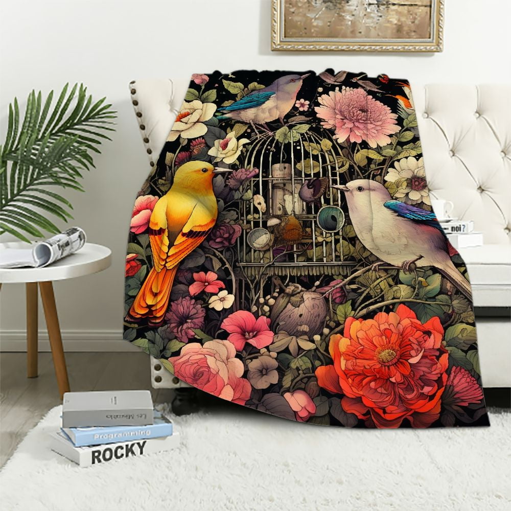 Nawypu Hummingbird Throw Blanket Butterfly Hummingbirds Theme Blanket