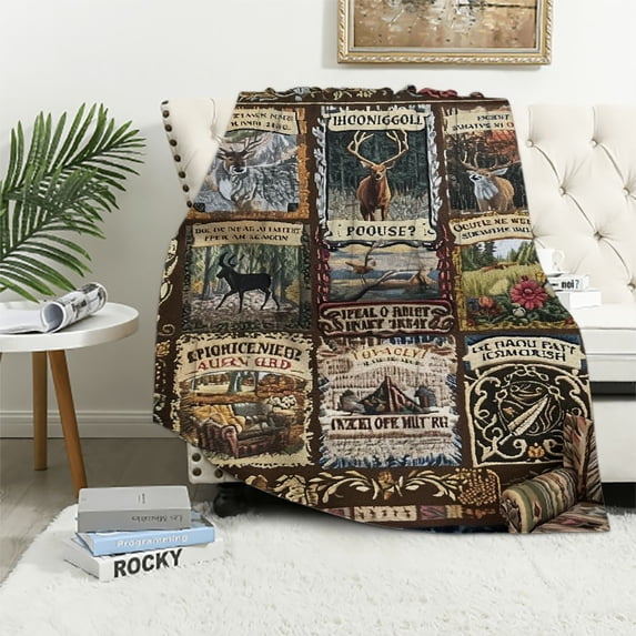 Nawypu Hunting Gift Blanket Hunting Gifts for Men, Deer Hunting Gift for Men, Unique Gifts for Hunters Men, Hunter Gifts, Gifts for Hunter, Hunting Gifts for Him, Funny Mens Hunting Gifts