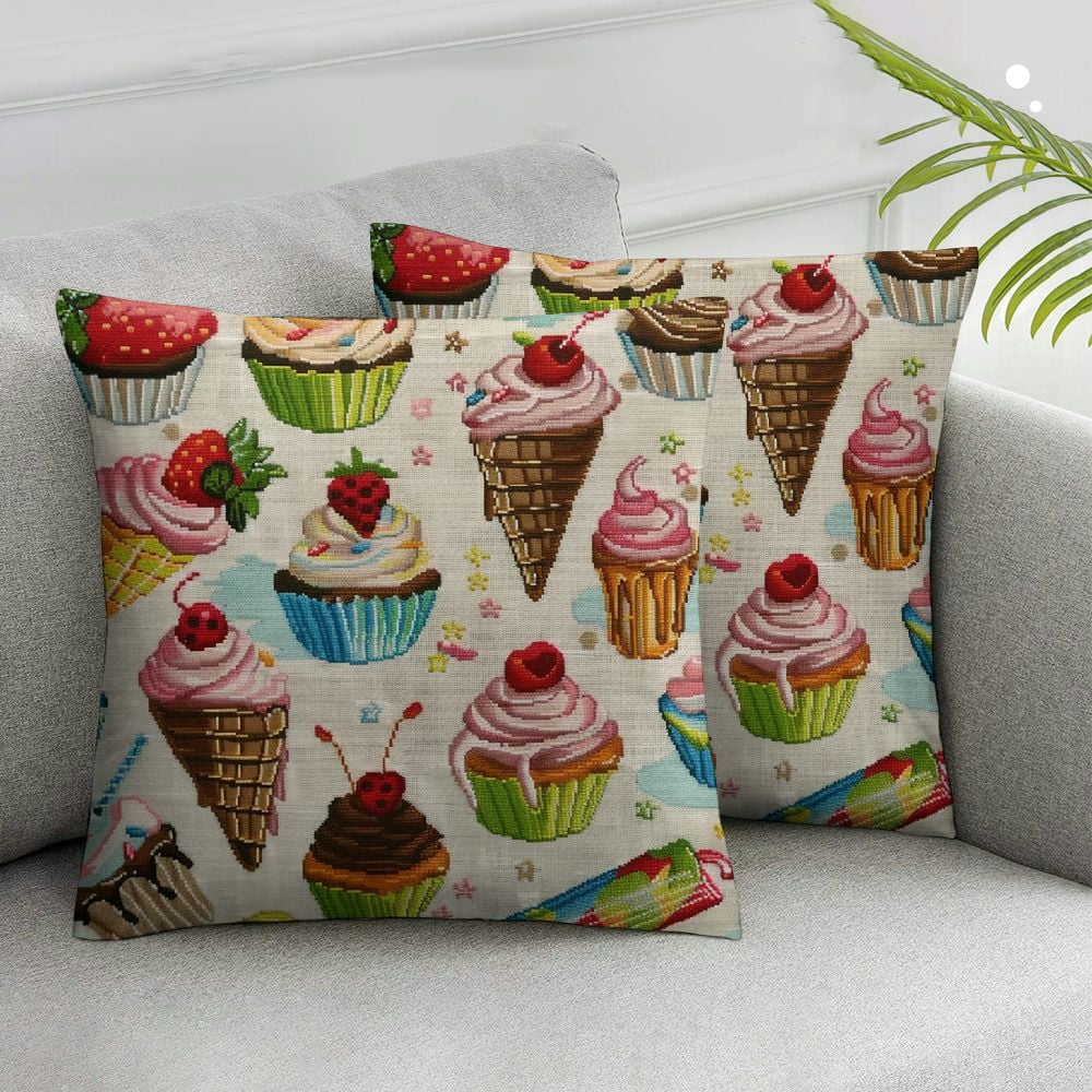Nawypu Ice Cream Pillow Covers,Decorative Throw Pillow Chocolate Stick
