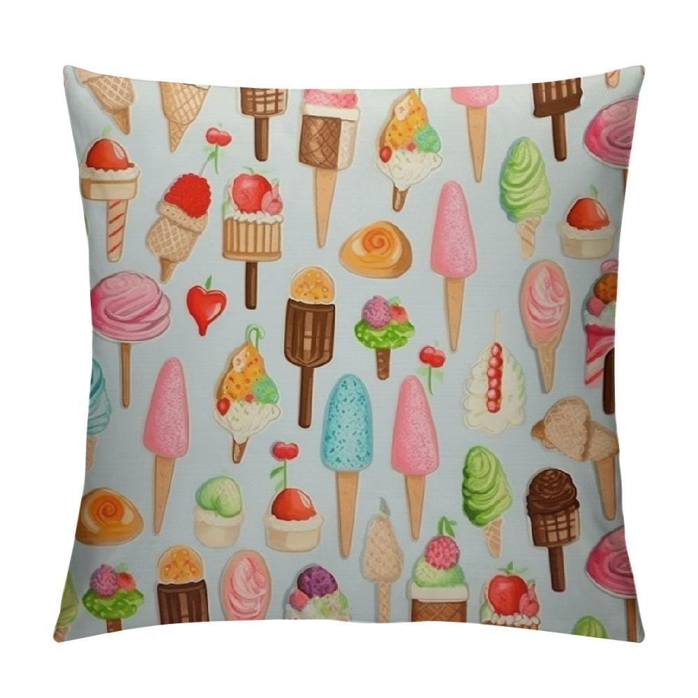 Nawypu Ice Cream Pillow Covers,Decorative Throw Pillow Chocolate Stick