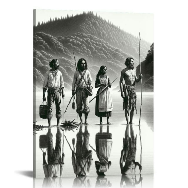 Nawypu Indian Wall Art Black And White Native American Wall Art Old