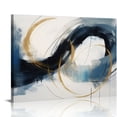 thumbnail image 1 of Nawypu  Indigo Blue and Gold Wall Art for Living Room Abstract Paintings Gray Canvas Pictures Fantasy Graffiti Wall Decor Modern Framed Artwork for Office Bedroom Kitchen, 1 of 4