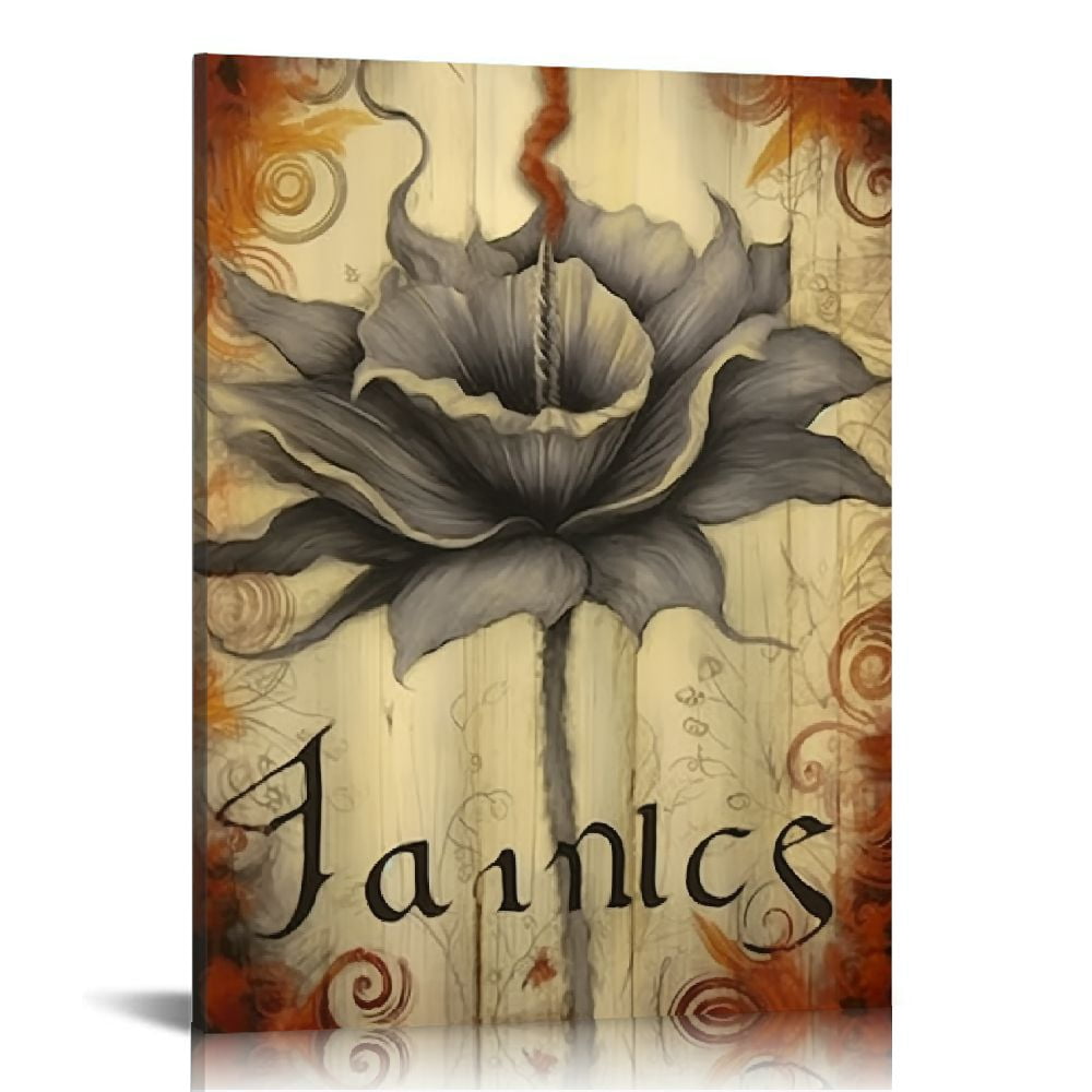 Nawypu Inhale Exhale Canvas Wall Art Brown Grey Lotus Flower Painting ...