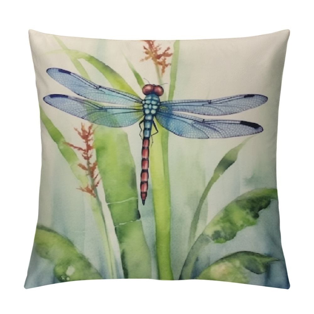 Nawypu Ink Painting The Animal Dragonfly Throw Pillow Covers Case