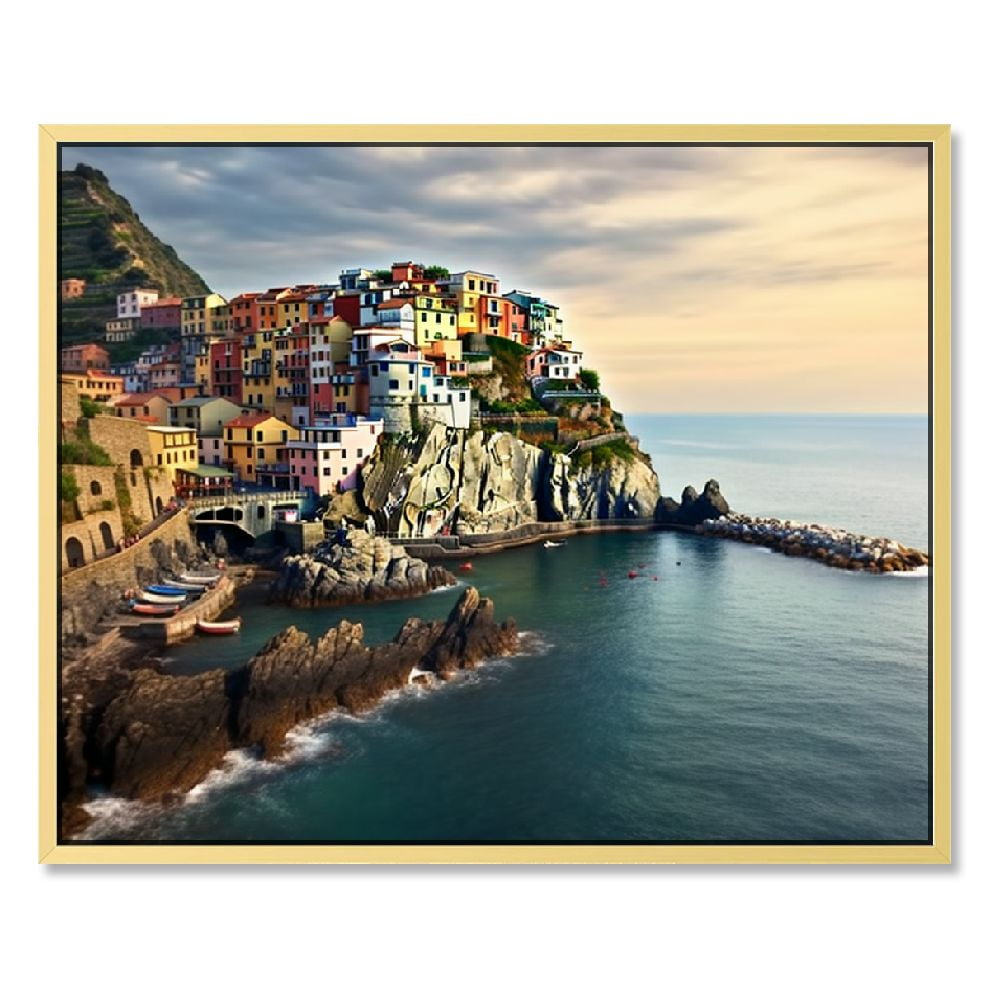 Nawypu Italy Cinque Terre Manarola Sea Mediterranean Wall Art Painting ...