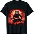 thumbnail image 1 of Nawypu Japanese Ninja Cat Graphic T-Shirt, 1 of 3