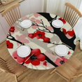 thumbnail image 1 of Nawypu  Japanese Style Flower Cherry Blossom Elastic Edged Tablecloth for Round Table, Non Slip Round Table Cover Outdoor Waterproof Tablecloth, 1 of 7
