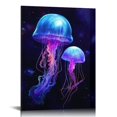 thumbnail image 1 of Nawypu Jellyfish Wall Art Galaxy Canvas Picture Blue Fantastic Cosmic Canvas Artwork Contemporary Art Prints Framed for Home Office Kitchen Bathroom Bedroom Nursery Living Room Decor, 1 of 4