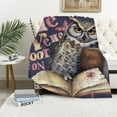 thumbnail image 1 of Awypu Just A Girl Who Loves Books and Owls Blanket for Girls Boys Women Cartoon Owls Throws Blanket Soft Flannel Funny Blankets Warm Lightweight for Sofa Couch Bed Gift for Kids Teens Adults, 1 of 6