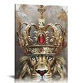 thumbnail image 1 of Nawypu  King Queen Crown Wall Decor - Gold Grey Diadem Canvas Wall Art Decor Pictures Framed Living Room Bedroom Dressing Room Wall Decorations, 1 of 5