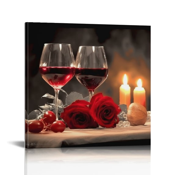 Nawypu Kitchen Canvas Wall Art Prints Black and White Wine Floral Painting Picture for Dining Room Wall Decor