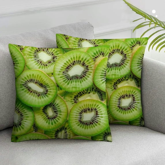 Nawypu Kiwi Fruit Throw Pillow Covers Pillow Cover with Zipper Throw Pillow Cases Double Sided Plush Pillow Covers Decorative Throw Pillows Covers for Couch Living Room Bedroom,Set of 2