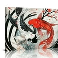 thumbnail image 1 of Awypu Koi Fish Wall Art Yin Yang Poster Canvas Printing Room Aesthetic Bedroom Living Room Japanese Style Decoration, 1 of 5