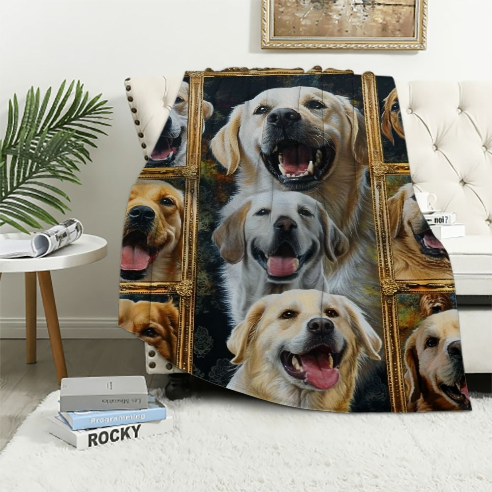 Nawypu Labrador Blanket for Girls Boys Kids Silky Soft Plush Throw Blanket for Couch Bed Sofa