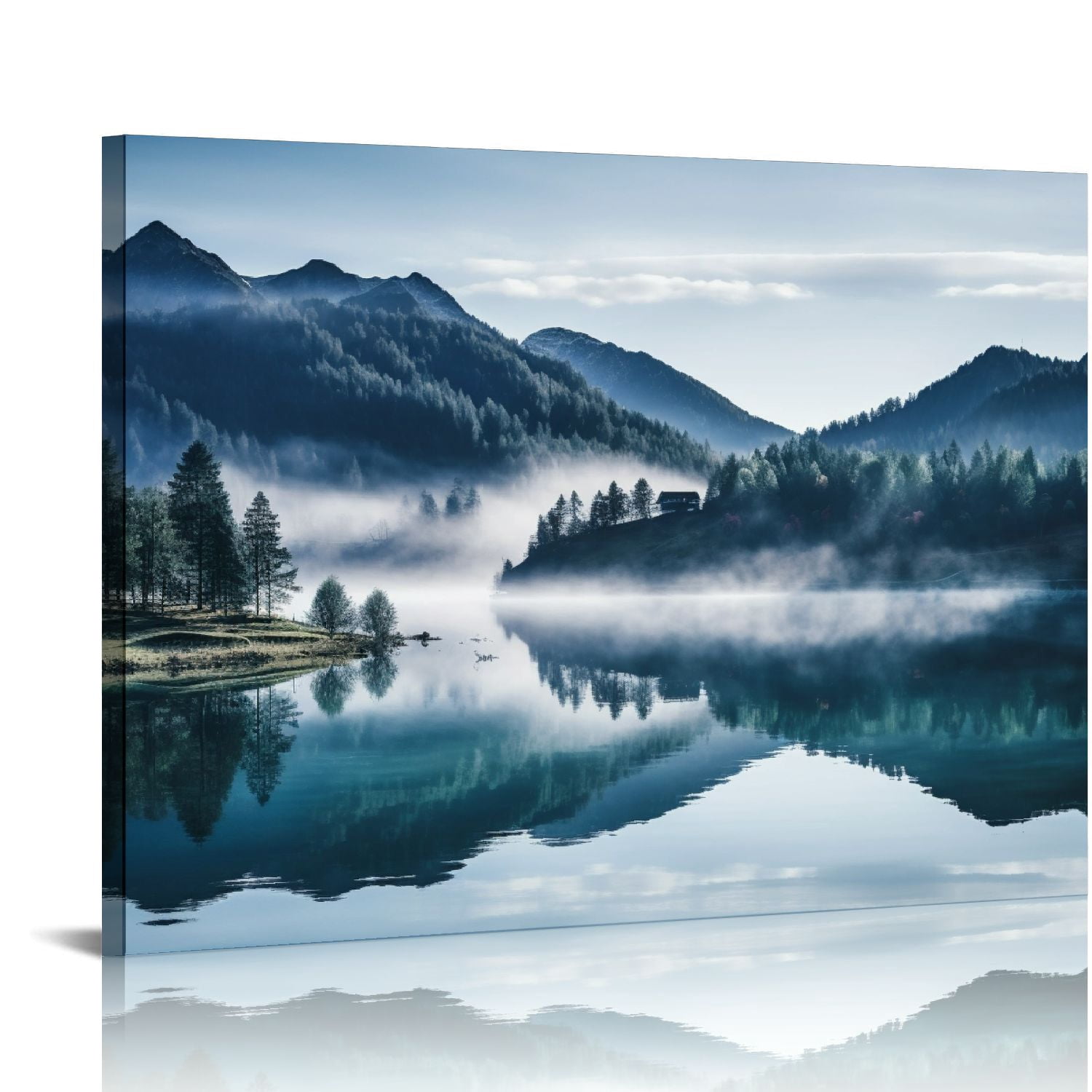 Nawypu Lake Canvas Wall Art National Park Forest Mountains Painting ...