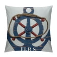 thumbnail image 1 of Nawypu Lake House Pillow Cover ,Nautical Rudder Anchor Ocean Adventure Cushion Cover for Car RV Camper Office,Navigation Theme Navy Blue Print Pillowcase Outdoor Pillow Cover for Kids Adults, 1 of 5