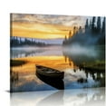 thumbnail image 1 of Nawypu  Lake Wall Art Canvas Picture: Nature Landscape Print Decor Boat Scenery Artwork Sunrise Scenic Painting for Bathroom Bedroom Decor, 1 of 6