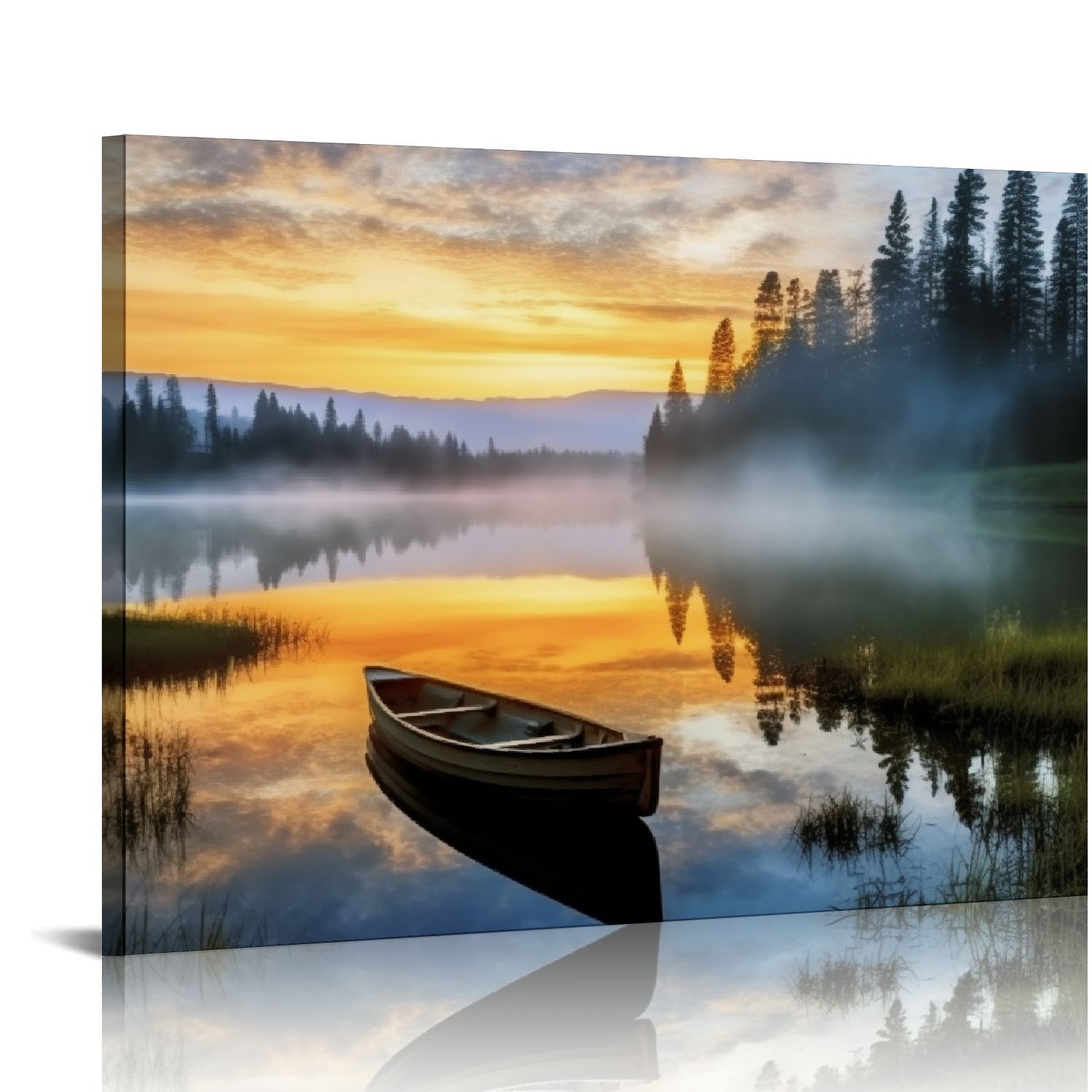 nawypu-lake-wall-art-canvas-picture-nature-landscape-print-decor-boat