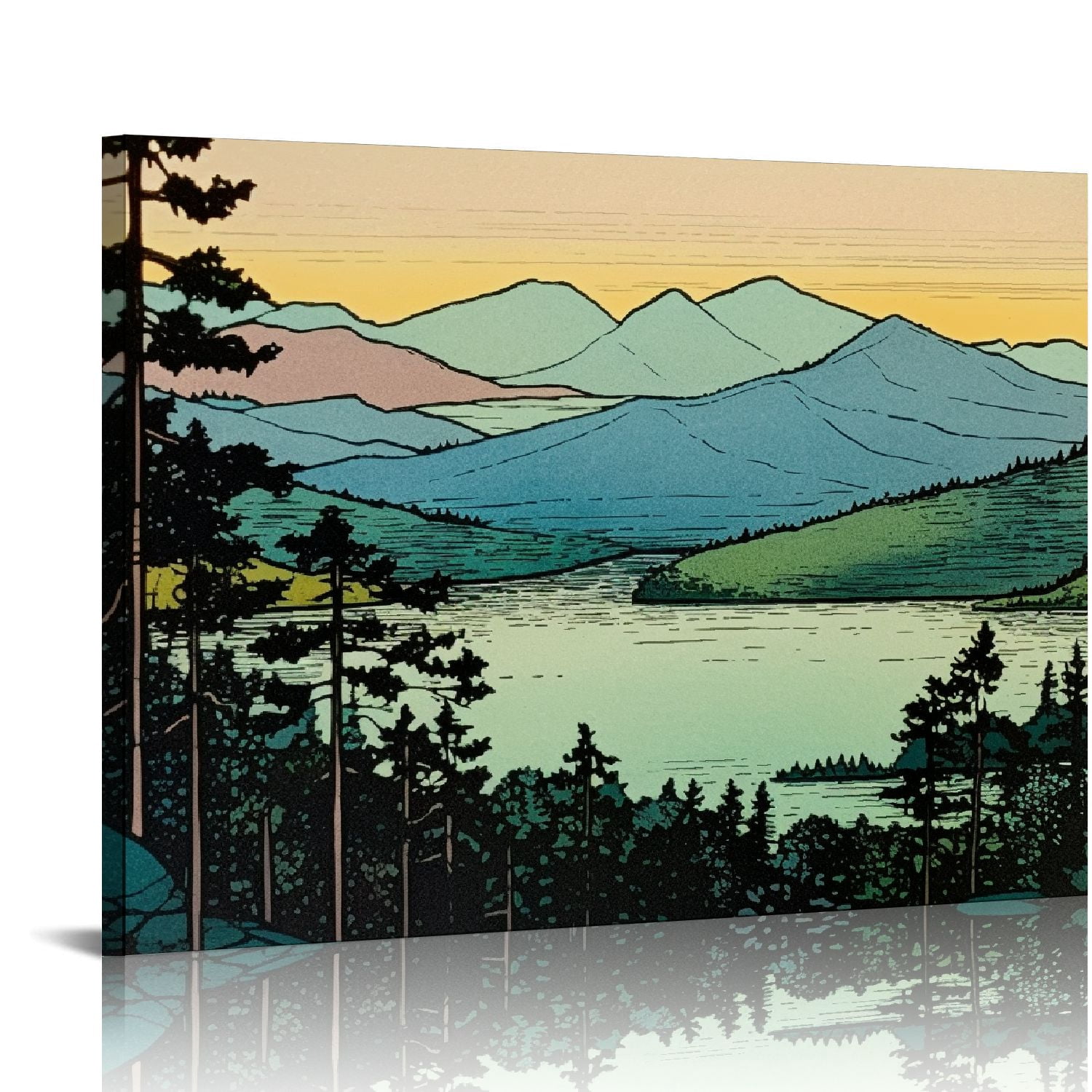 Nawypu Large Abstract Mountain Canvas Wall Art, Nature Landscape ...