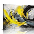 thumbnail image 1 of Nawypu Large Canvas Black and White Yellow Abstract Wall Art Living Room Canvas Print Artwork Stretched and Framed Modern Paintings Pictures for Bedroom Office Kitchen Wall Decor, 1 of 4