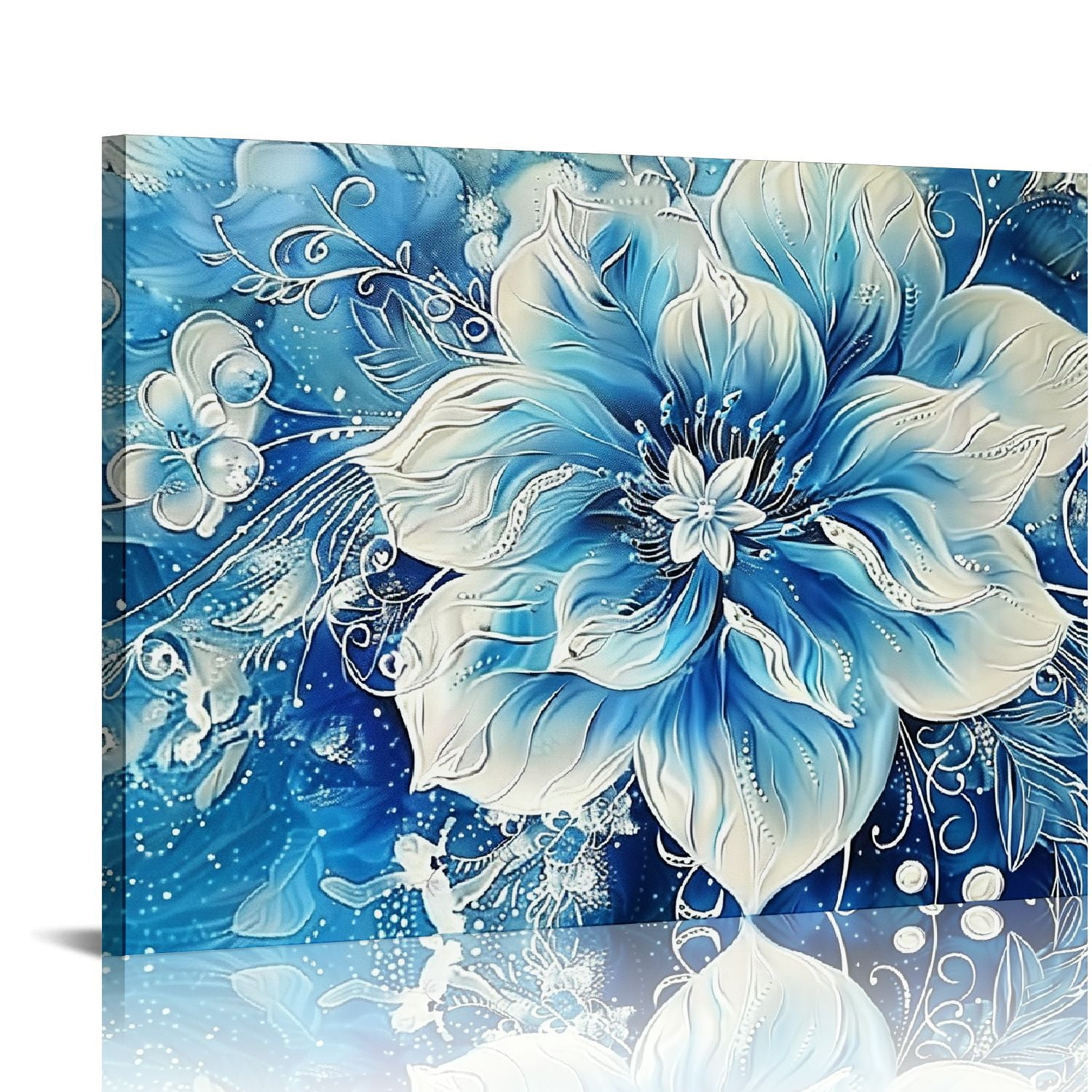 Nawypu Large Flower Prints Wall Art Bedroom Blue Floral Wall Art For nawypu-large-flower-prints-wall-art-bedroom-blue-floral-wall-art-for