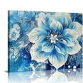thumbnail image 1 of Nawypu Large Flower Prints Wall-Art Bedroom - Blue Floral Wall Art for Living Room - Flower Pictures Wall Decor Ready To Hang Size, 1 of 6