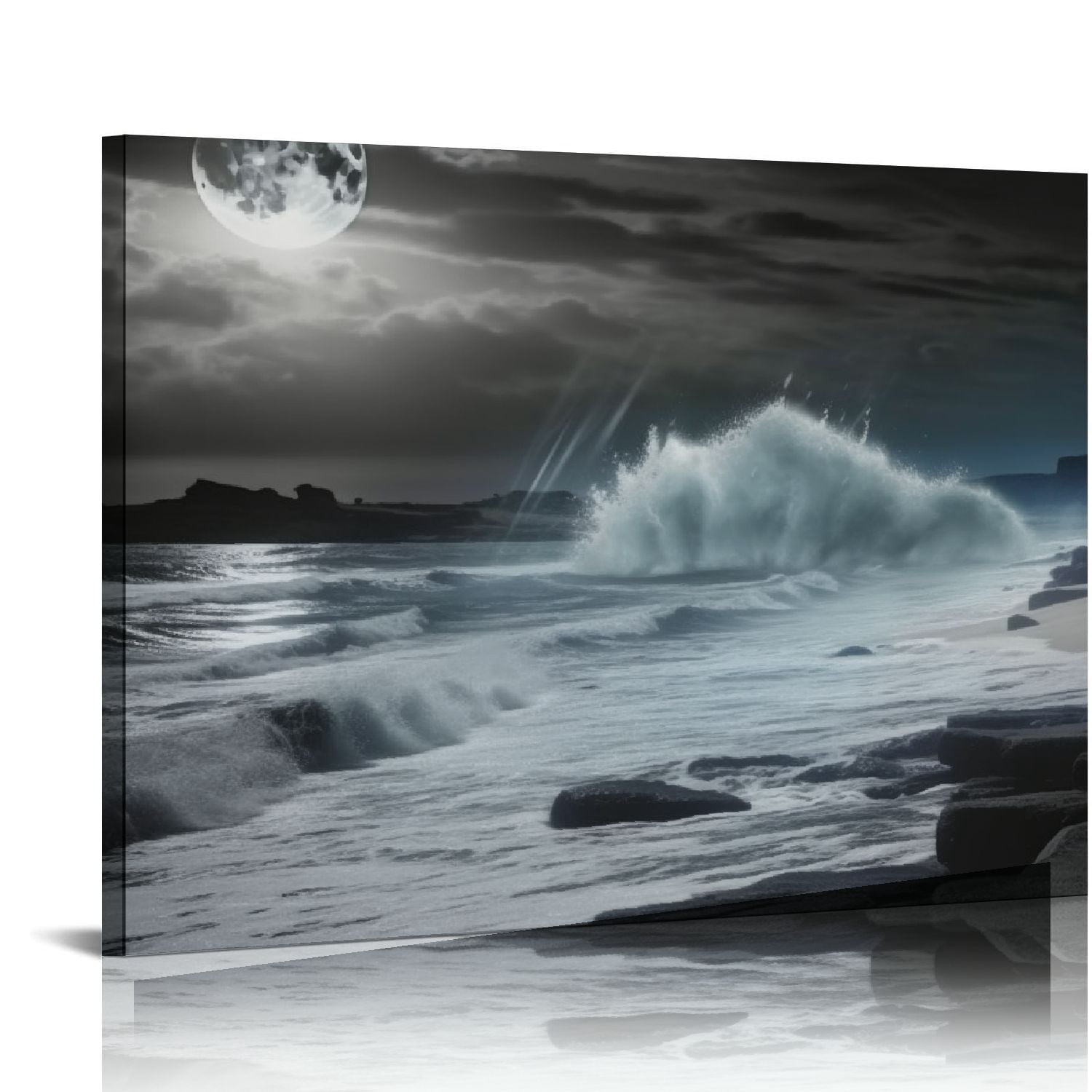 Nawypu Large Framed Wall Art Canvas Ocean Decor Beach Theme Living room ...