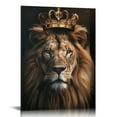 thumbnail image 1 of Nawypu Large Lion Canvas Wall Art, lion king with crown Black Gold, Wall Decor Africa wild animals, Prints Pictures for Man Living Room Bedroom Bathroom Home Decor Ready to Hang, Framed, Arts, 1 of 5