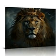 thumbnail image 1 of Nawypu Large Lion Canvas Wall Art, lion king with crown Black Gold, Wall Decor Africa wild animals, Prints Pictures for Man Living Room Bedroom Bathroom Home Decor Ready to Hang, Framed, Wall, 1 of 6